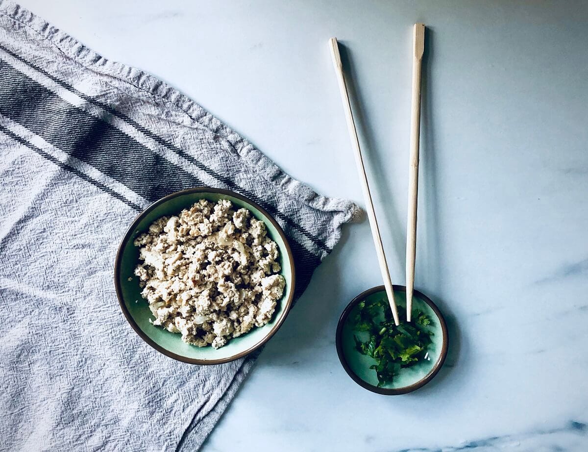 boeddhistisch eten met tofu