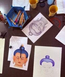 boeddha hoofd tekenen