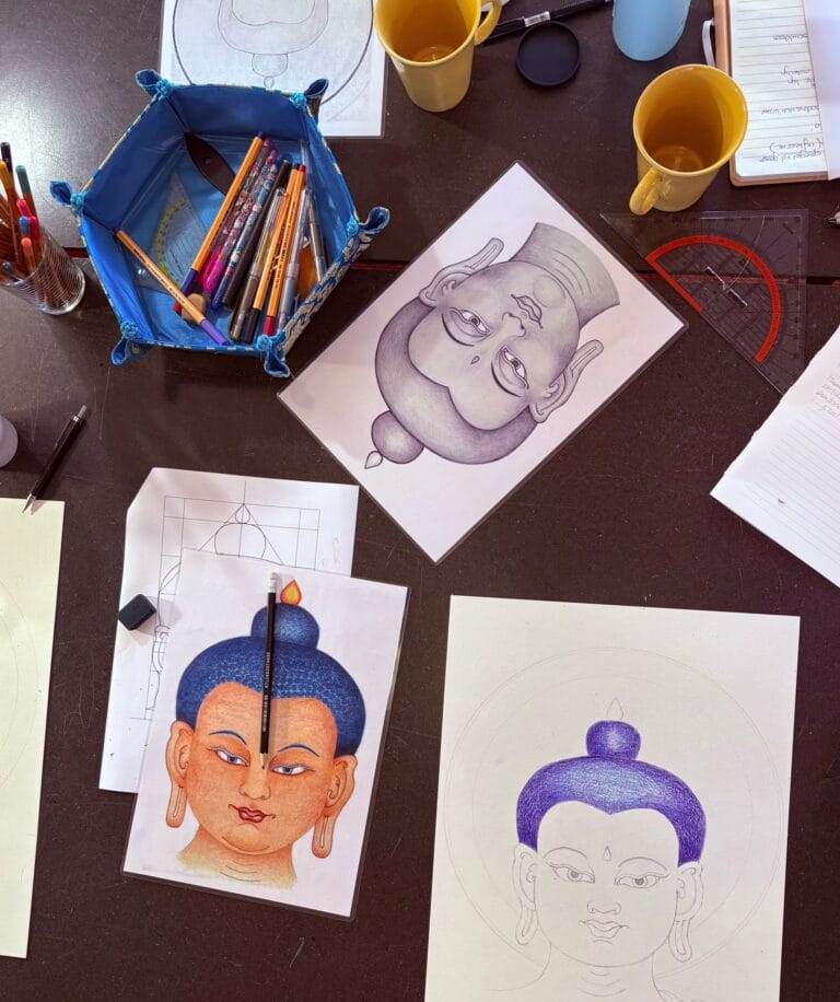 boeddha hoofd tekenen